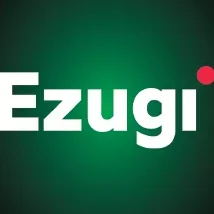 โลโก้ Ezugi ตัวอักษรขาวบนพื้นเขียวเข้ม มีจุดแดงมุมขวาบน