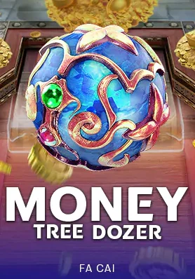 ปกเกม Money Tree Dozer ลูกแก้วสีฟ้าล้อมด้วยกรอบทองเหลือง