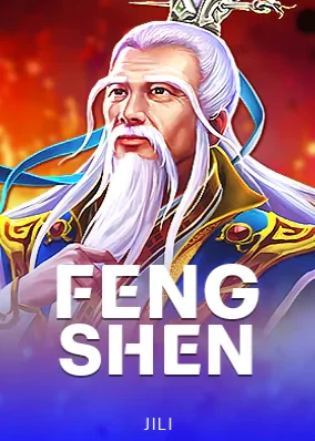ปกเกม Feng Shen ชายชราผมขาวในชุดสีฟ้าทอง