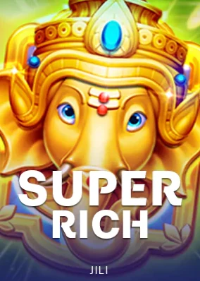 ปกเกม Super Rich รูปปั้นช้างทองประดับอัญมณีสีเขียวแดง