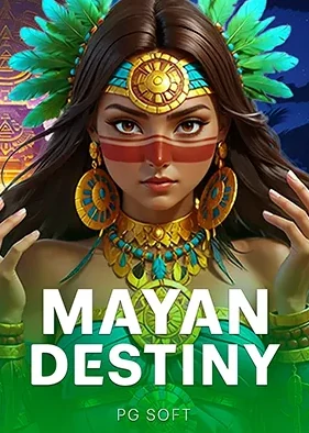 ปกเกม Mayan Destiny หญิงชาวมายาสวมเครื่องประดับขนนกสีเขียว